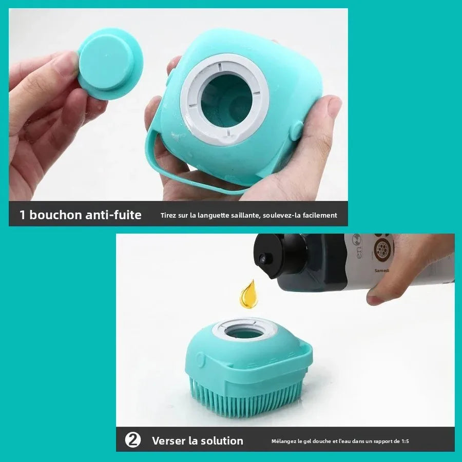 Brosse Lavante Silicone pour Chien Chat - Massage Shampoing
