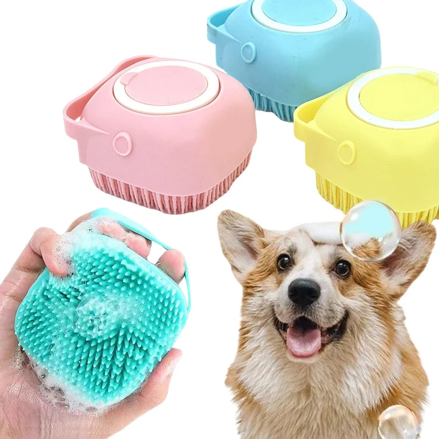 Brosse Lavante Silicone pour Chien Chat - Massage Shampoing