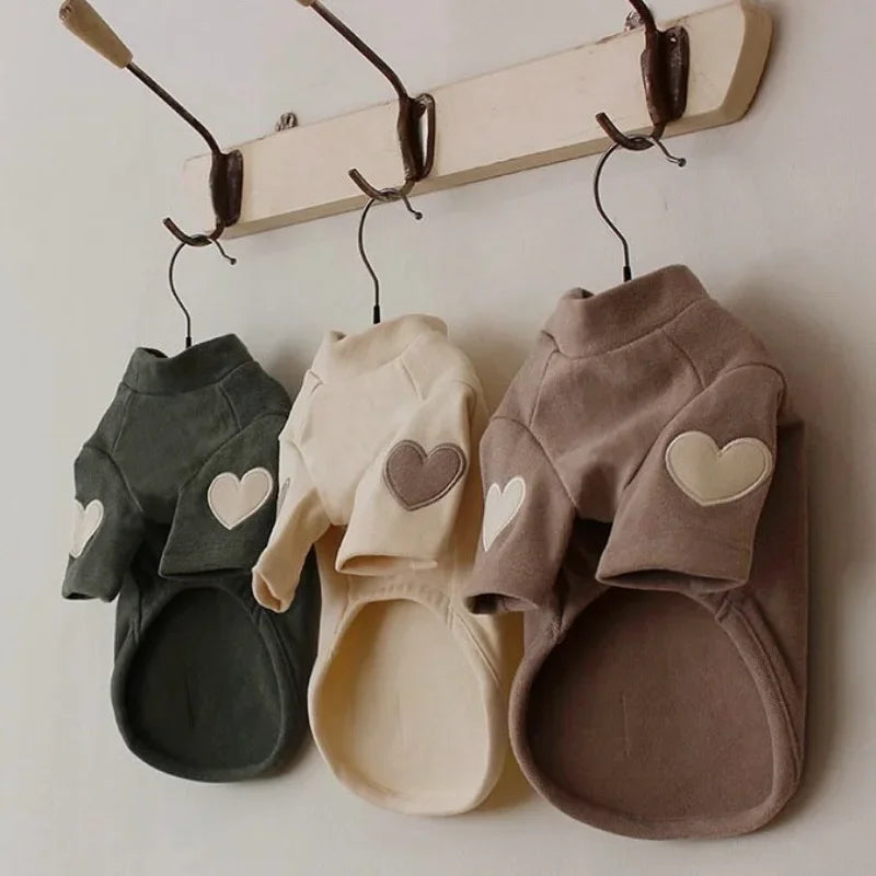 Pull Coeur pour Petit Chien - Vêtement Chaud Hiver